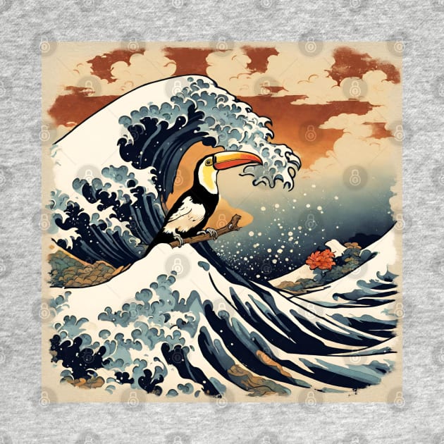 Toucan in the Great Wave Bird Watching Ornithology Bird Feeder Birding Dad by wigobun